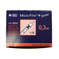 BD 0.3ml MICRO-FINE INSULIN 30G x 8mm (100 PACK)